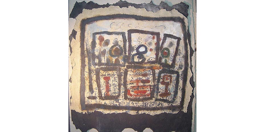 1988  pintura oleo sobre carton